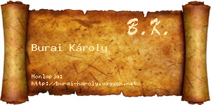 Burai Károly névjegykártya