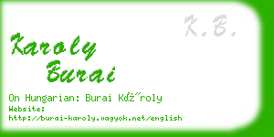 karoly burai business card